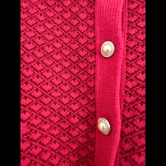 Cider Pink Heart Patterned Cardigan - Picture 3 of 5